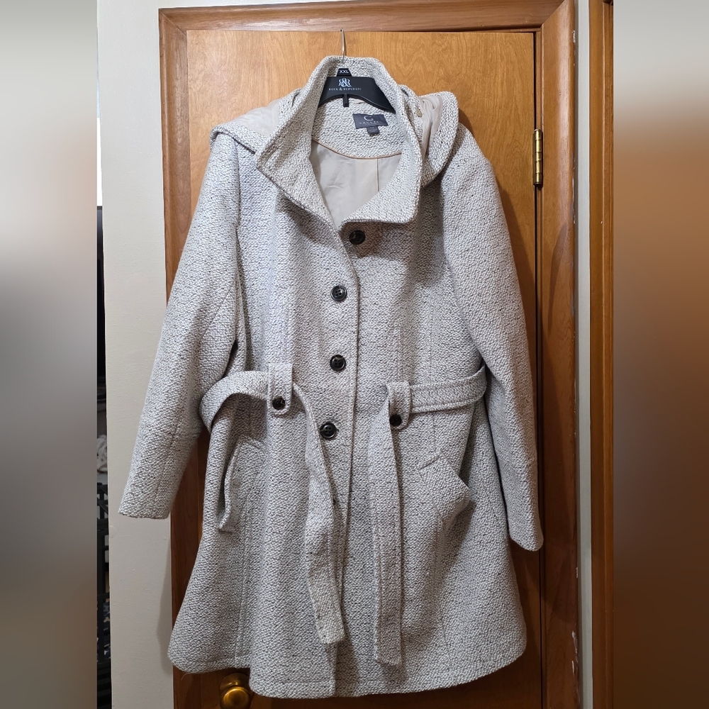 Gallery Textured Gray Trench Coat